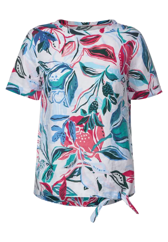 ŽENSKA MAJICA Linen_flower print blouse 